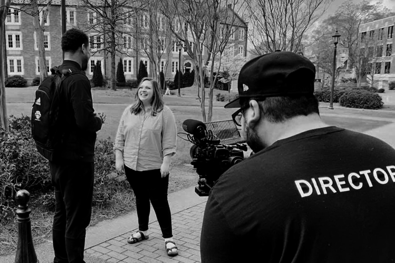 Healthcare marketing campaign video production crew on location