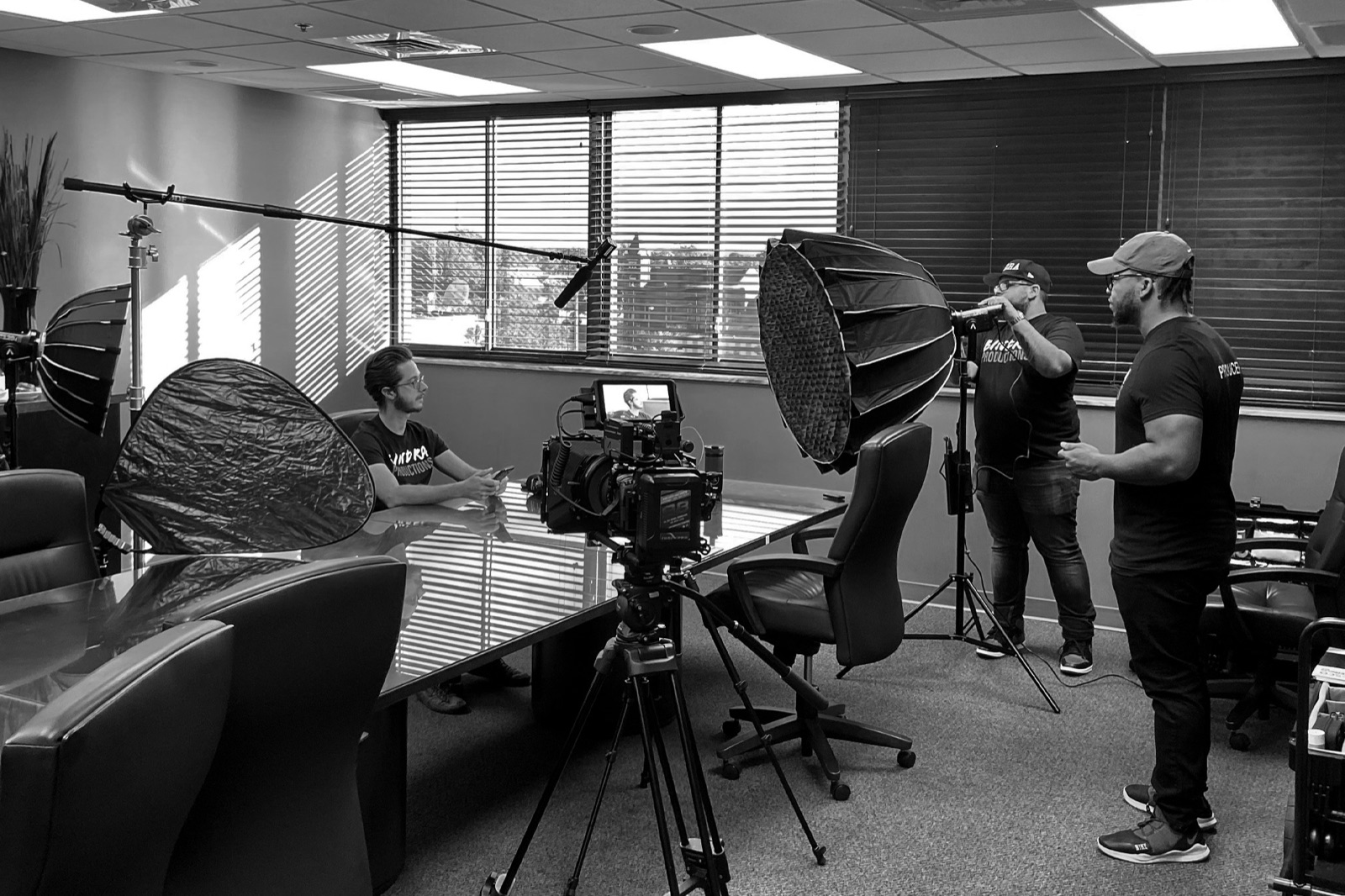 Professional interview setup for healthcare video production